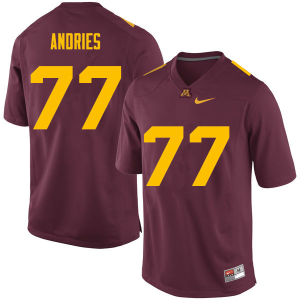 Men #77 Blaise Andries Minnesota Golden Gophers College Football Jerseys Sale-Maroon - Click Image to Close